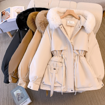 Parka de Invierno para Mujer con Capucha y Forro Caliente