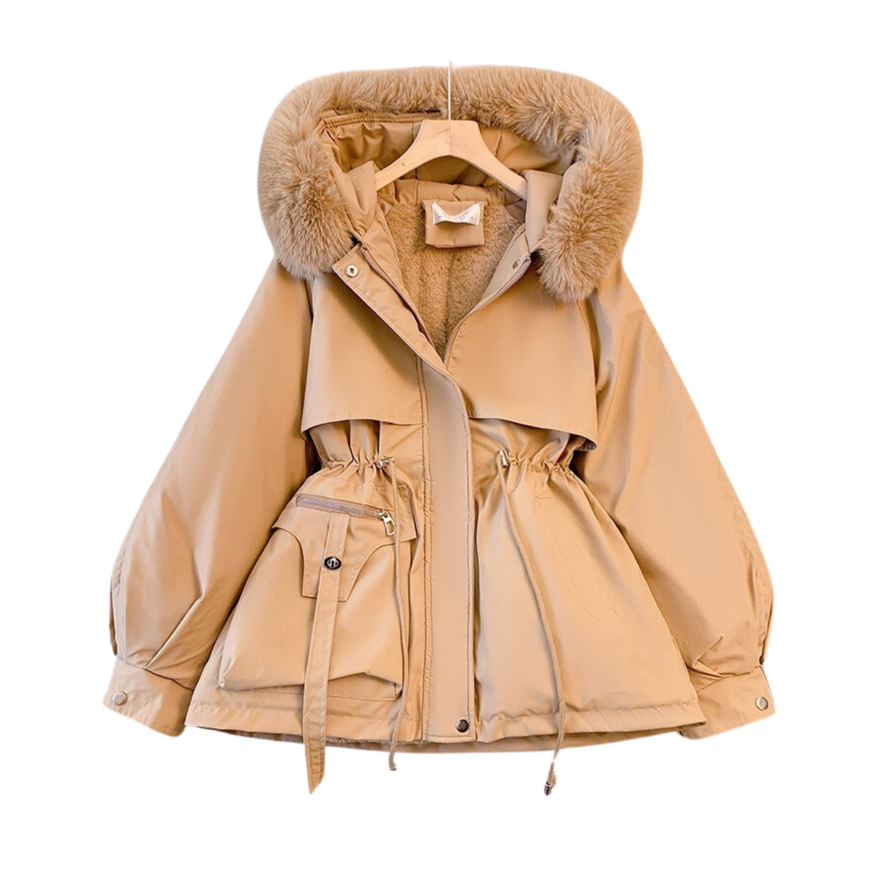 Parka de Invierno para Mujer con Capucha y Forro Caliente