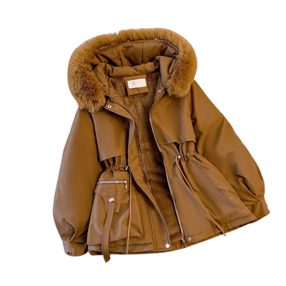 Parka de Invierno para Mujer con Capucha y Forro Caliente
