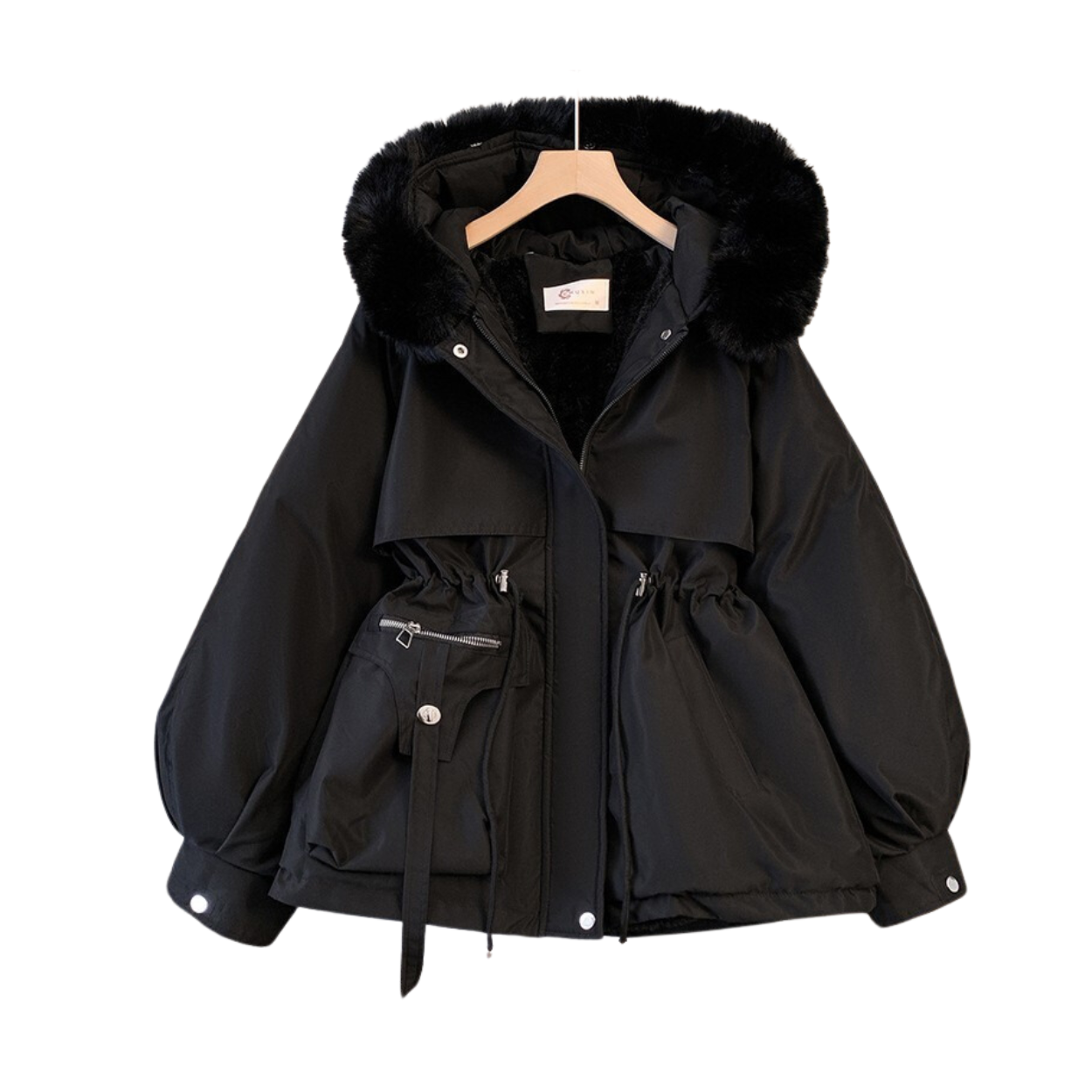 Parka de Invierno para Mujer con Capucha y Forro Caliente