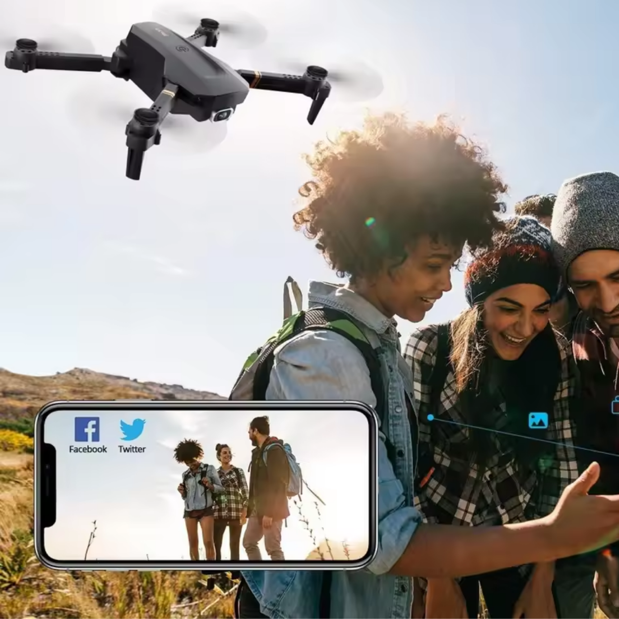 Dron 4K WiFi Doble Lente Gran Angular Estabilizado