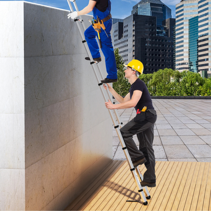 Escalera Telescópica Robusta de Acero para Trabajo