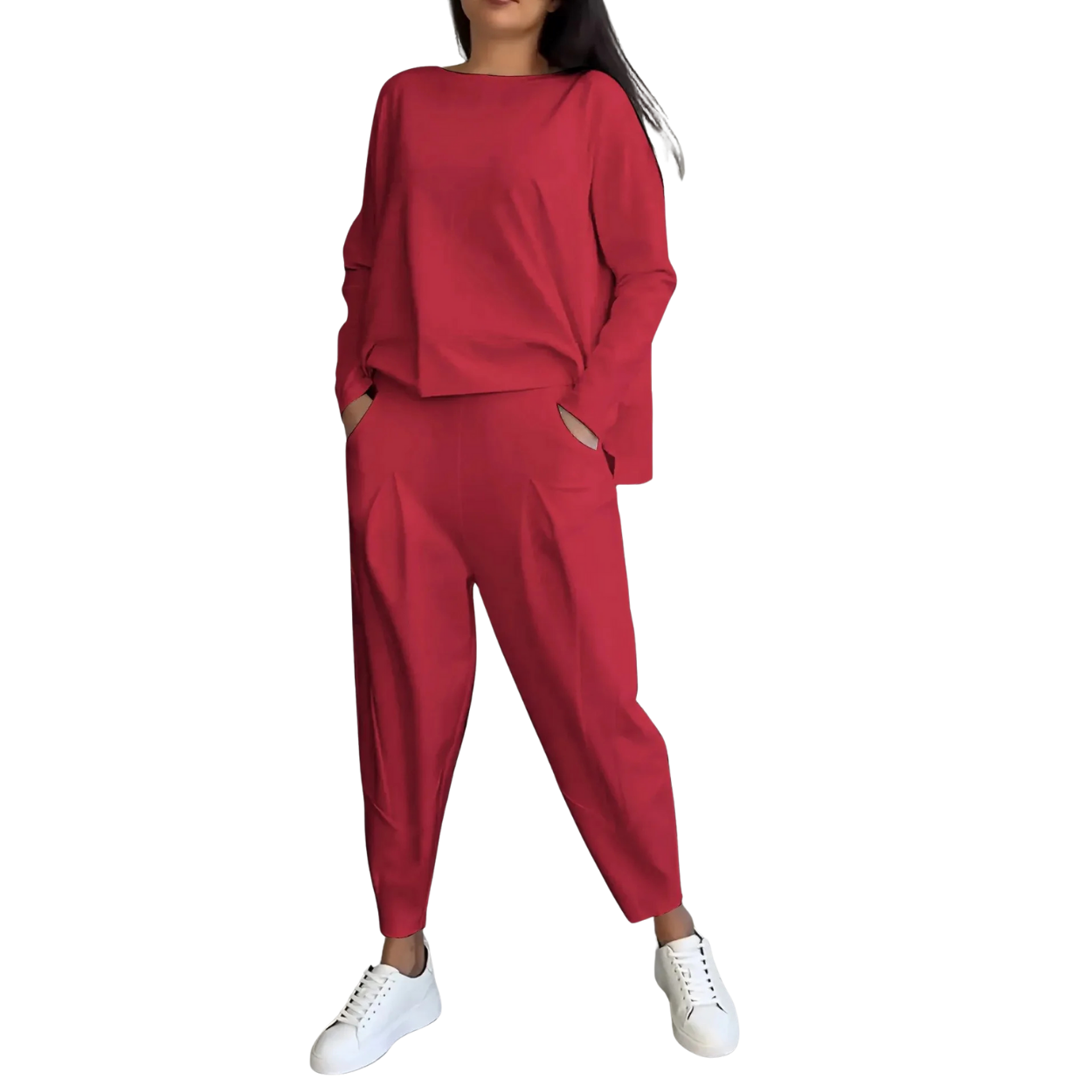 Conjunto Casual para Mujer 2 Piezas Sudadera y Pantalón de Cintura Alta