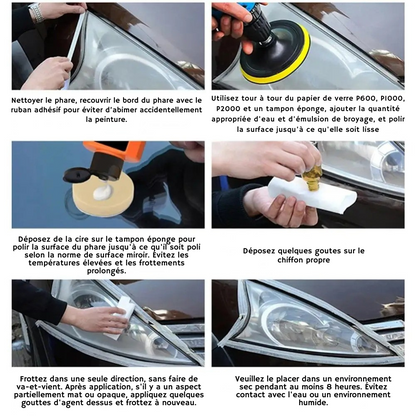 Kit de Reparación de Faros para Coche, Renovación Rápida y Fácil