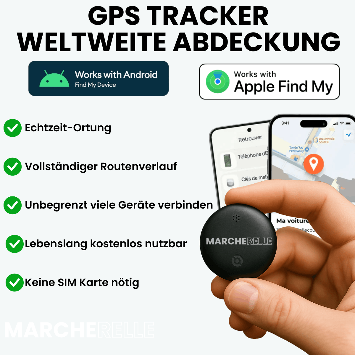 Marcherelle – Rastreador GPS para niños sin suscripción