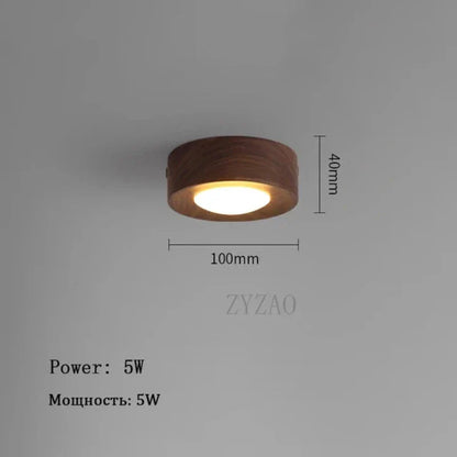 Lámpara de techo de madera elegante con LED intenso