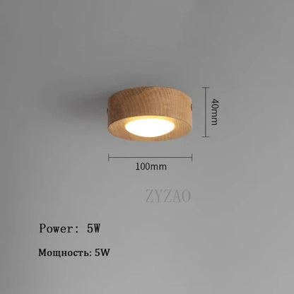 Lámpara de techo de madera elegante con LED intenso