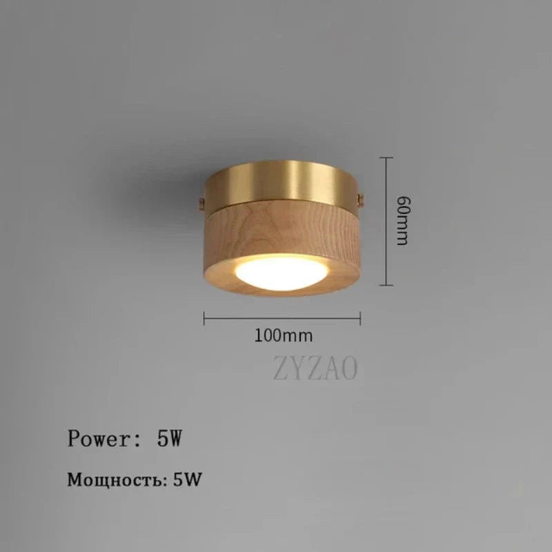 Lámpara de techo de madera elegante con LED intenso