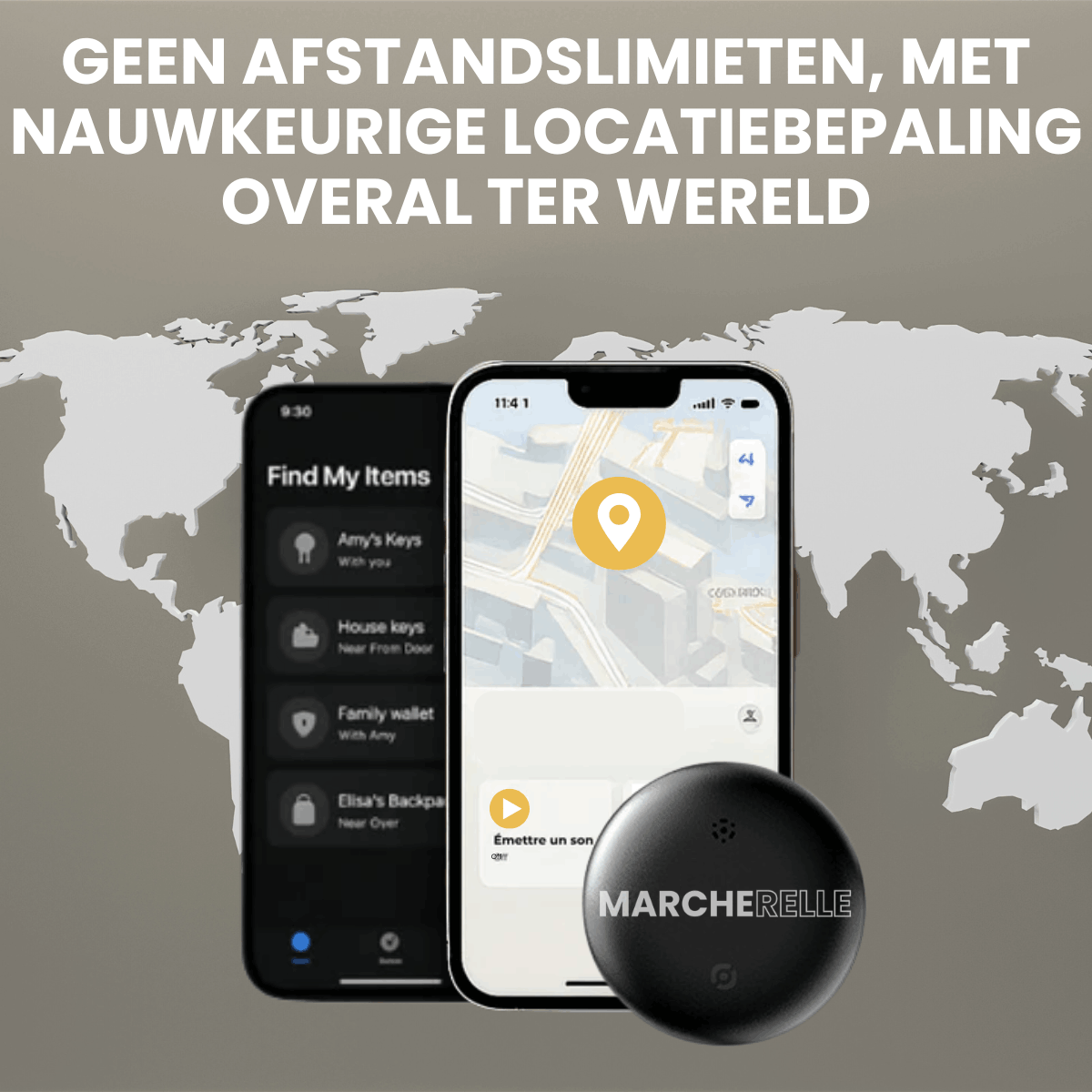 Marcherelle - Rastreador GPS Sin Suscripción | Compatible con Android e iOS