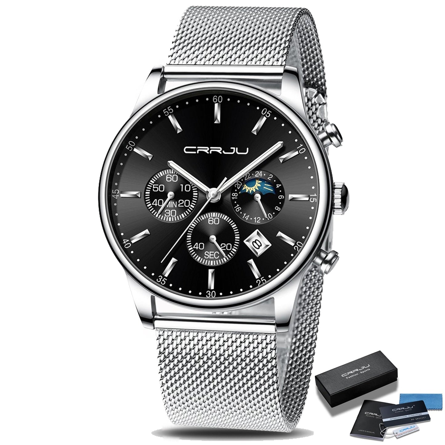 Reloj deportivo con pulsera de metal para hombre