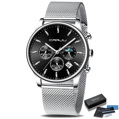 Reloj deportivo con pulsera de metal para hombre