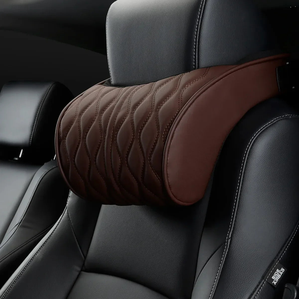 Almohada de cuello para coche en cuero sintético confortable