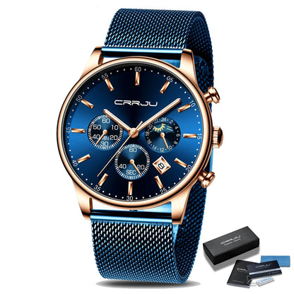 Reloj deportivo con pulsera de metal para hombre