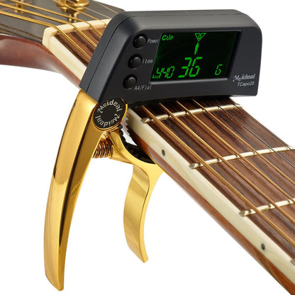 Afinador de guitarra y cejilla práctico 2 en 1