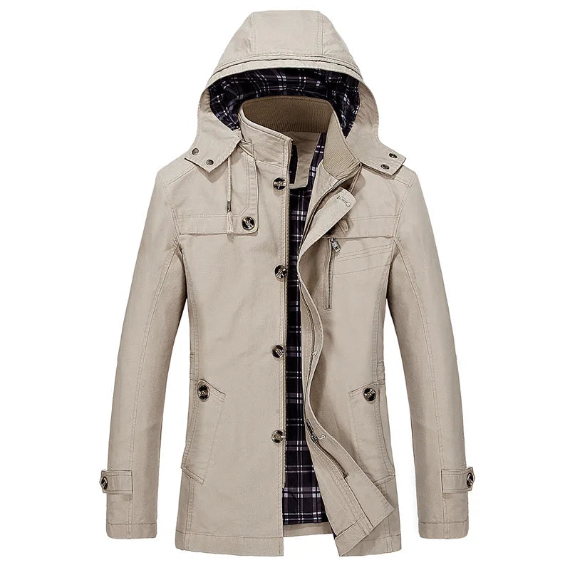 Chaqueta impermeable de invierno para hombre corte slim