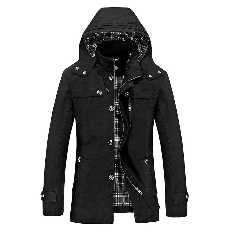 Chaqueta impermeable de invierno para hombre corte slim