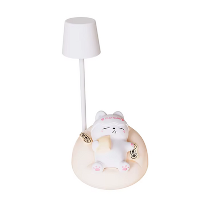 Lámpara de Mesa con Gato Lindo y Decorativo
