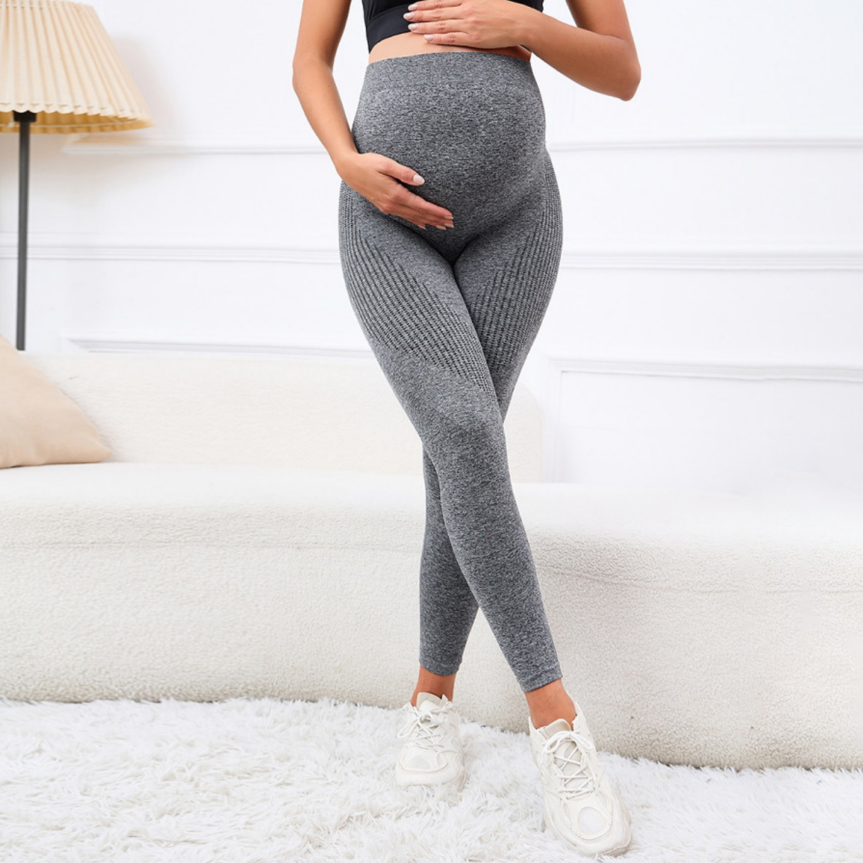 Leggings de Embarazo Elásticos con Soporte Abdominal y Efecto Moldeador