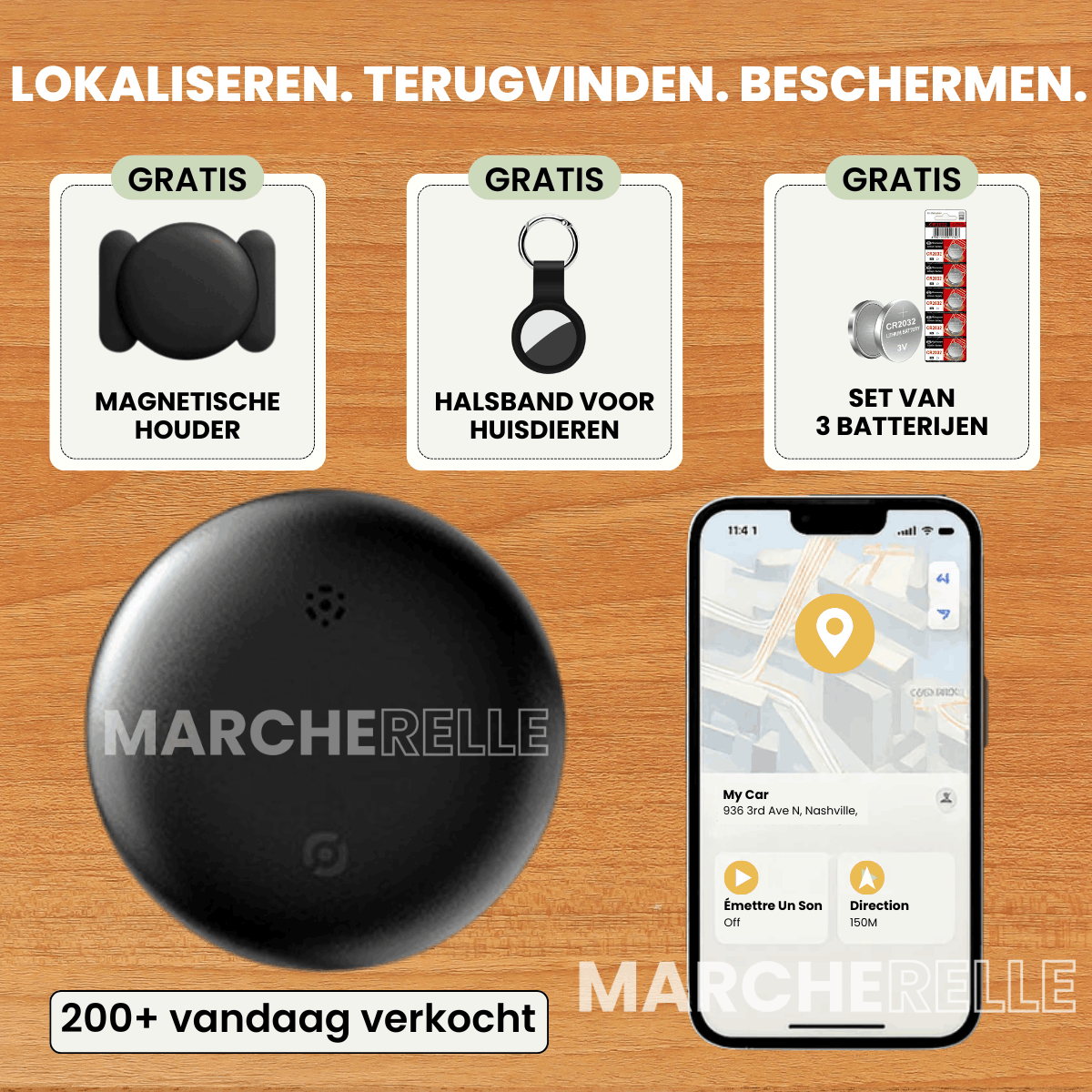 Marcherelle - Rastreador GPS Sin Suscripción | Compatible con Android e iOS