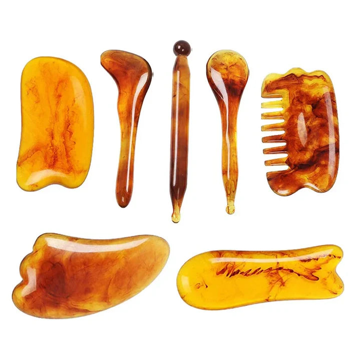 Kit de masaje Gua Sha 7 piezas completo