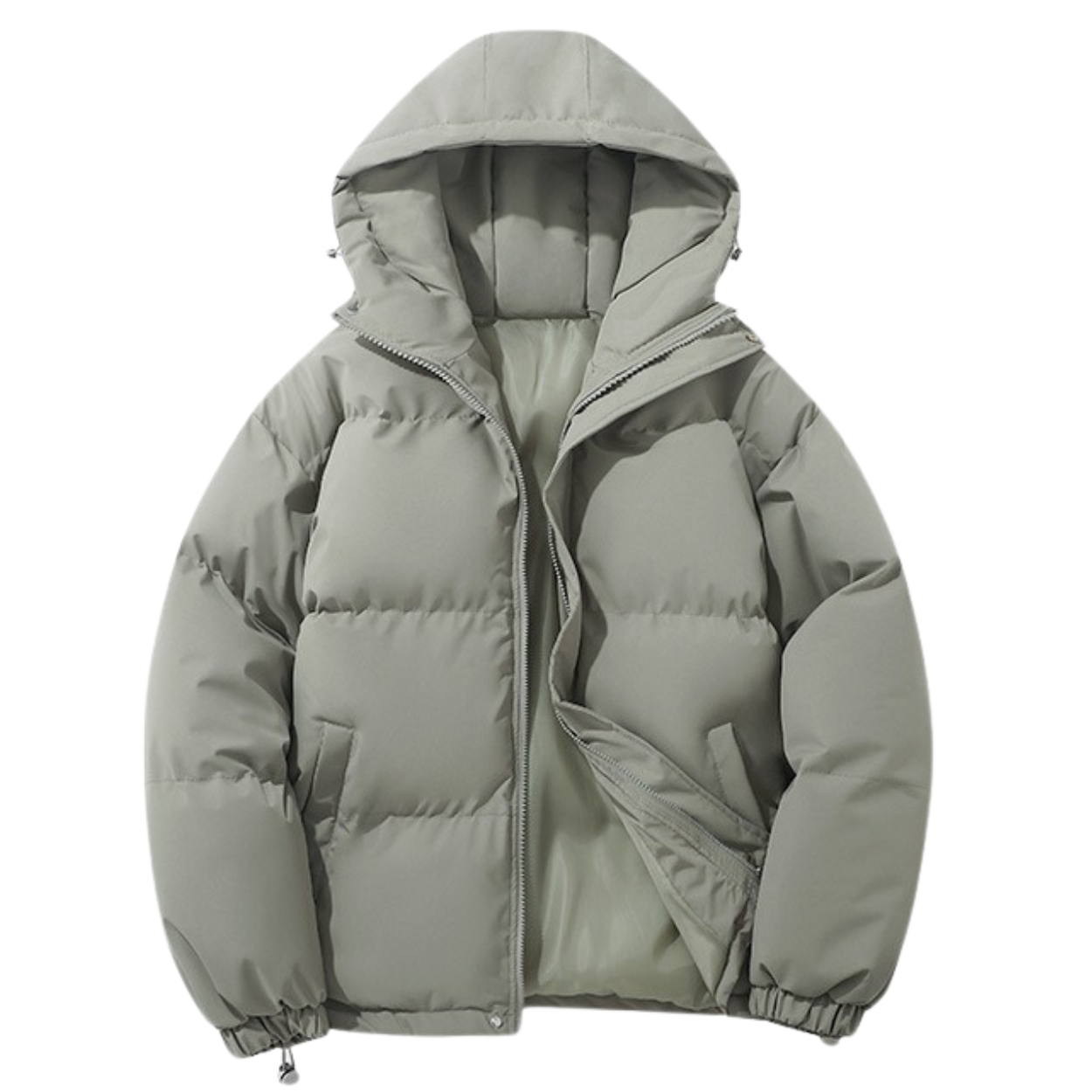 Abrigo de Invierno Unisex Forrado de Algodón con Capucha Desmontable