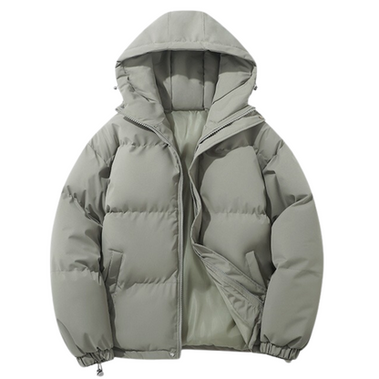 Abrigo de Invierno Unisex Forrado de Algodón con Capucha Desmontable