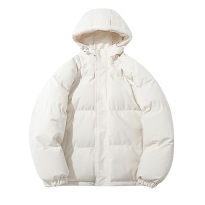 Abrigo de Invierno Unisex Forrado de Algodón con Capucha Desmontable