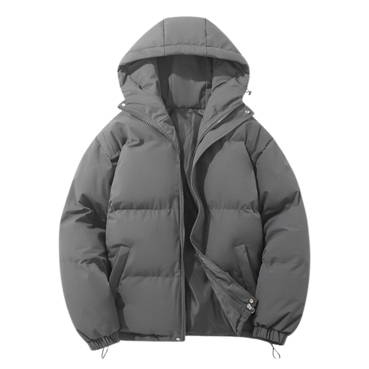 Abrigo de Invierno Unisex Forrado de Algodón con Capucha Desmontable