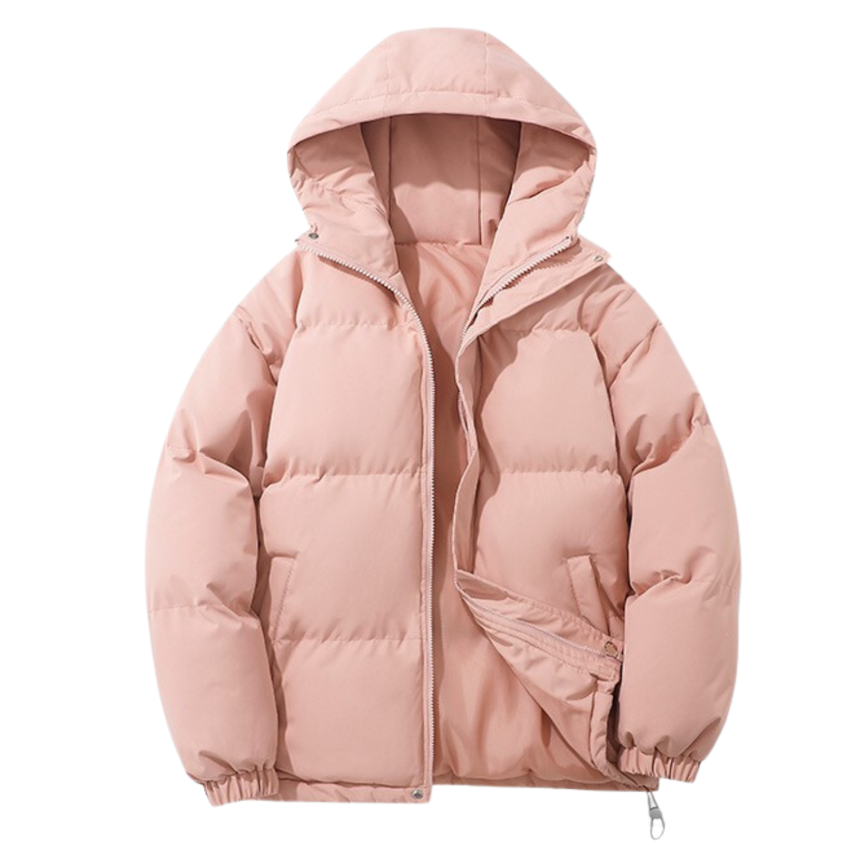 Abrigo de Invierno Unisex Forrado de Algodón con Capucha Desmontable