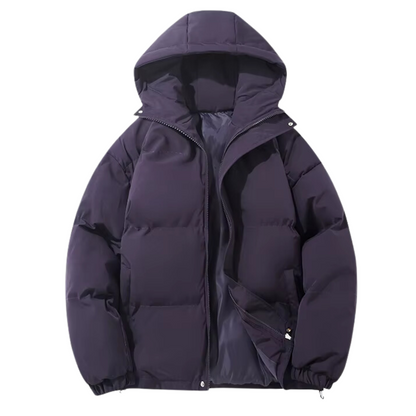 Abrigo de Invierno Unisex Forrado de Algodón con Capucha Desmontable