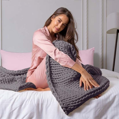Marcherelle™ – Couverture Lestée Tricotée – Réduit le Stress et Améliore le Sommeil
