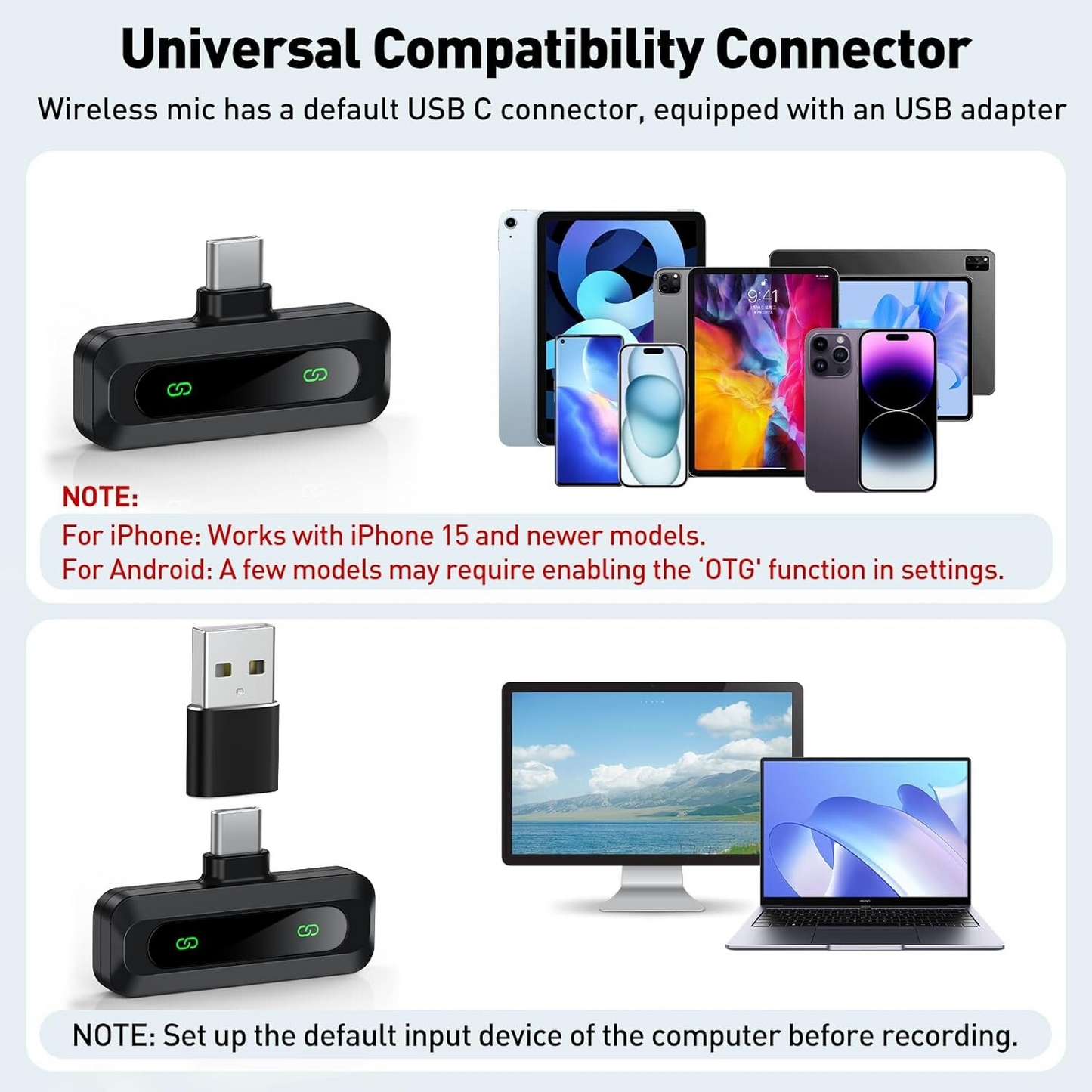 Marcherelle™ – Microphone Cravate Sans Fil USB-C Pour Un Son Clair Et Stable