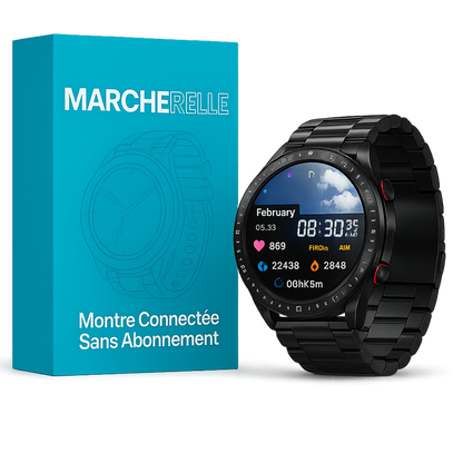 Marcherelle™ – Montre Connectée Homme Suivi Santé & Résistance à l'Eau IP67