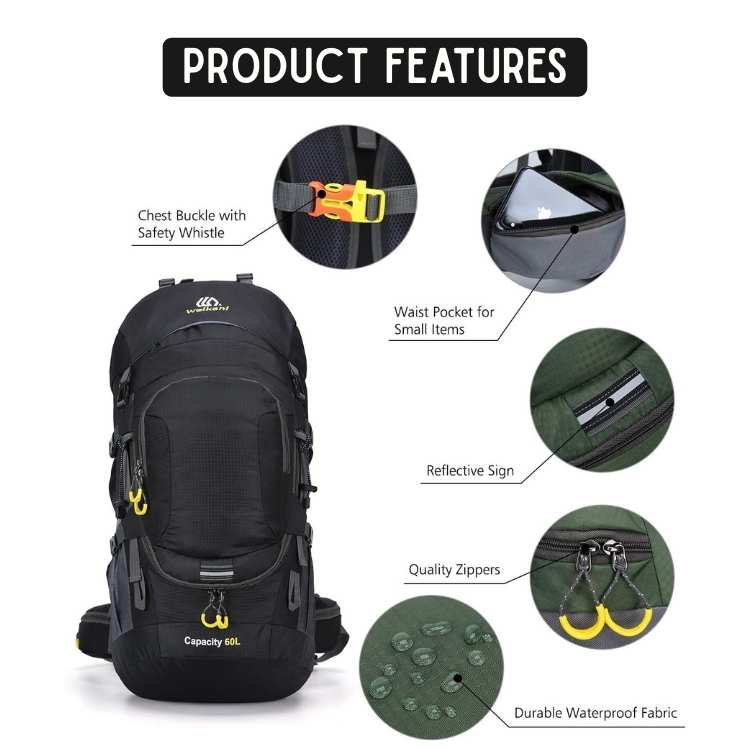 Marcherelle™ – Sac à Dos Tactique Imperméable 60 L pour Aventures Extérieures