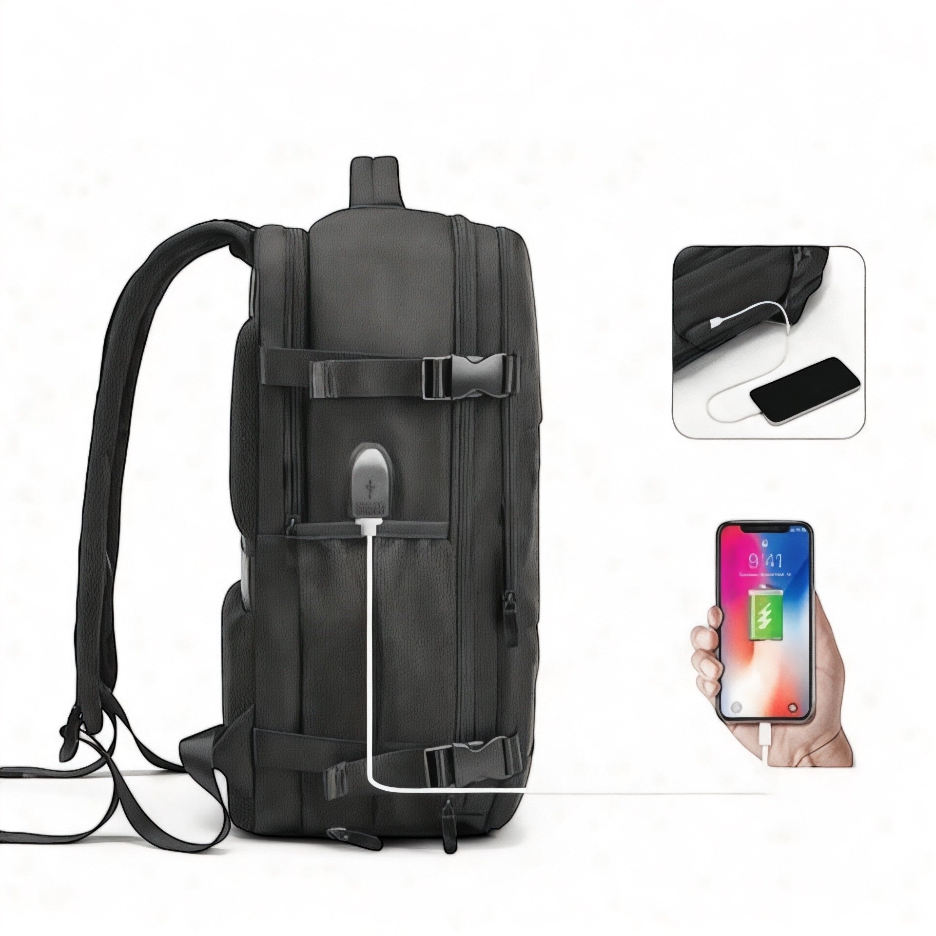 Marcherelle™ – Sac à Dos Unisexe Grande Capacité 25L, Imperméable