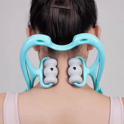 Masajeador Eléctrico para Cuello y Espalda con 6 Rodillos Relajantes