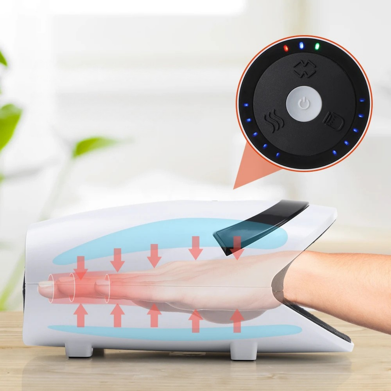 Masajeador de manos eléctrico con calor y masaje relajante