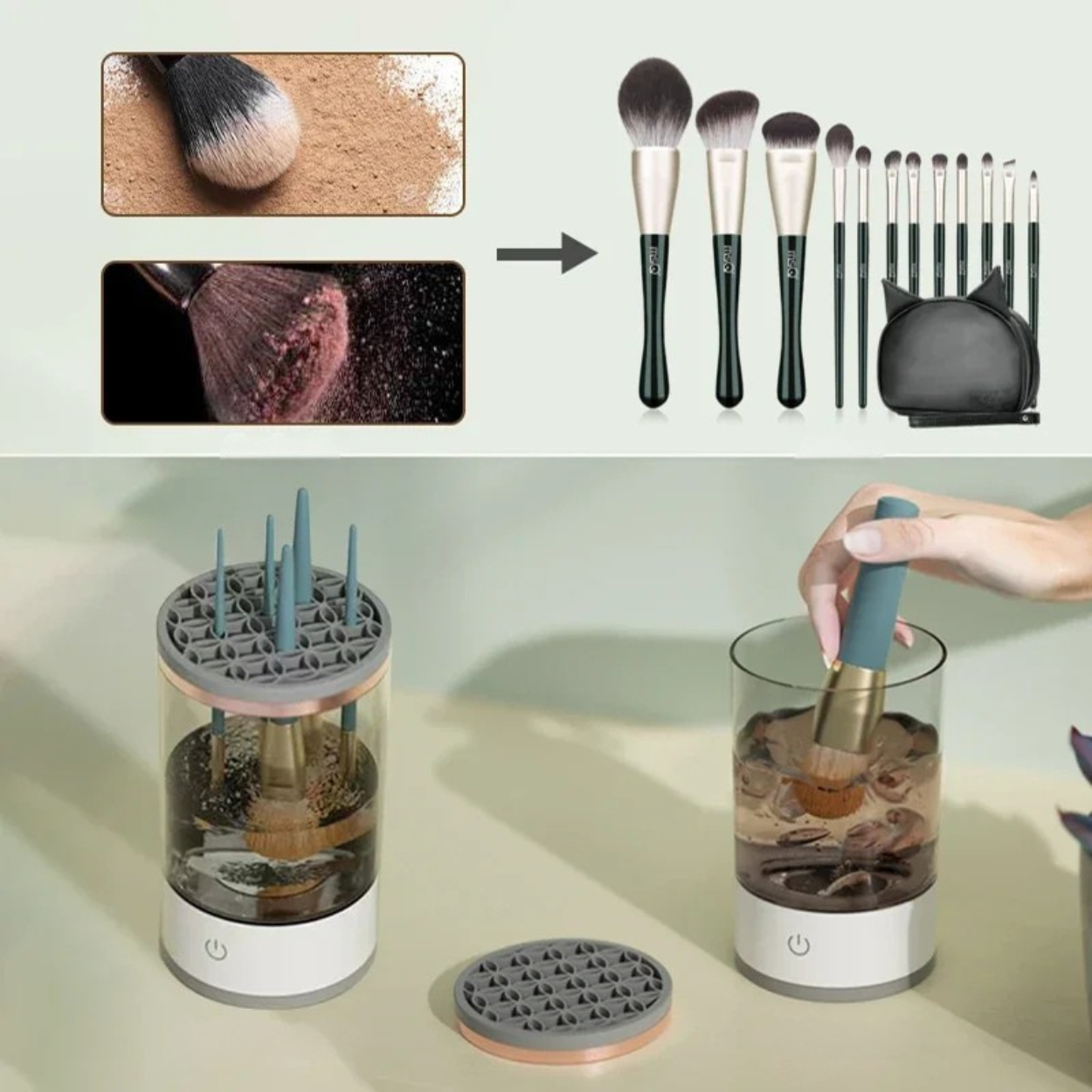 Limpiador Ultrasónico para Brochas de Maquillaje