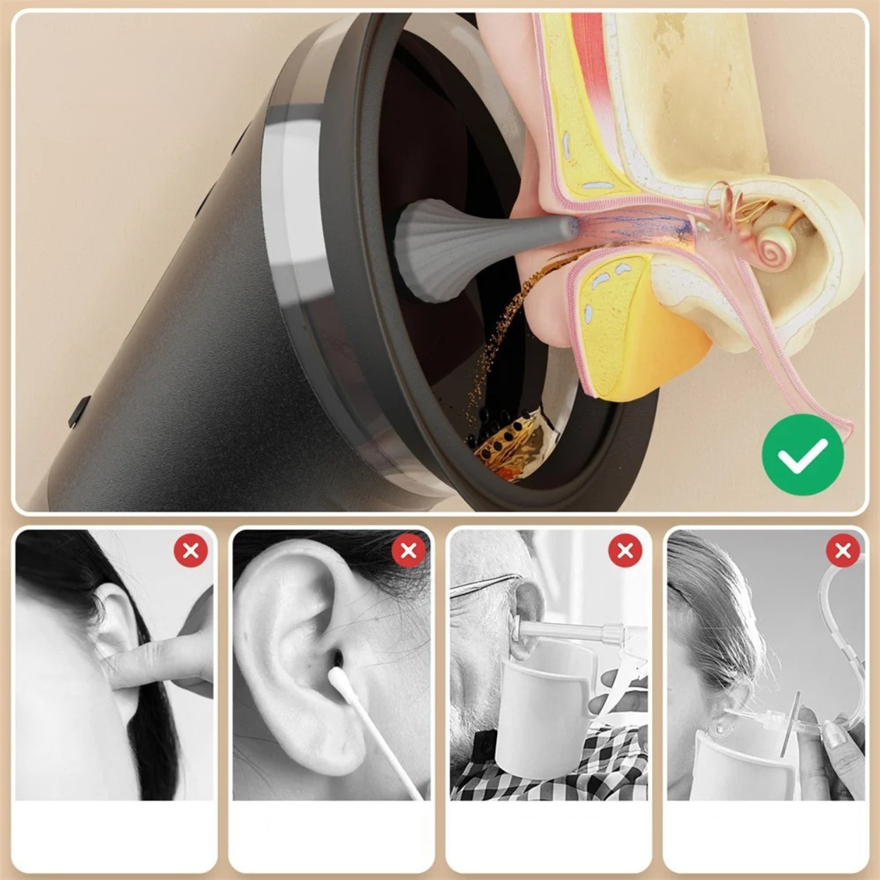 Limpiador Electrónico de Oídos para Eliminar el Cerumen