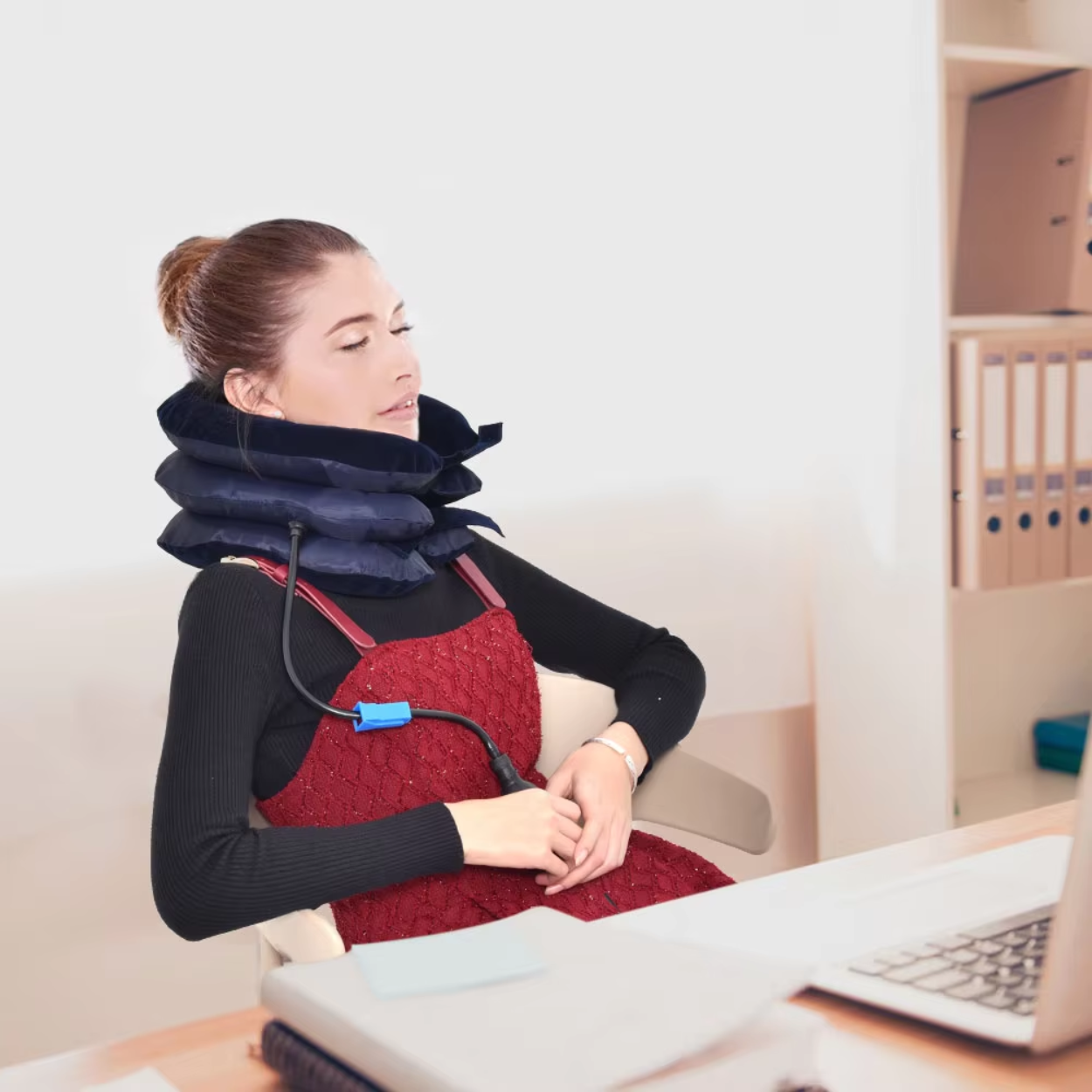 Almohada Cervical Inflable para un Sueño Cómodo