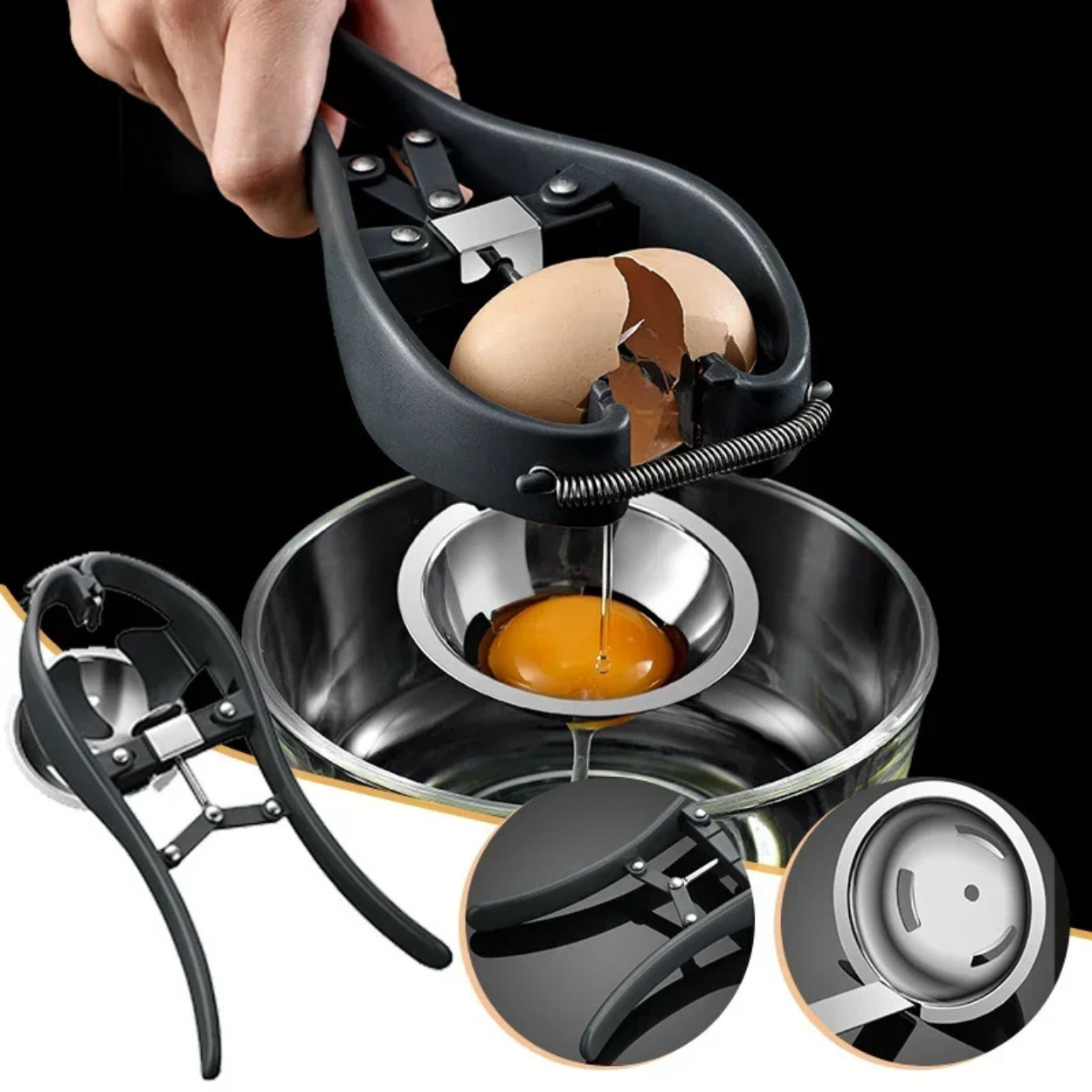 Abre Huevos Ergonómico y Práctico de Acero Inoxidable