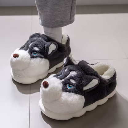 Pantuflas de Peluche con Diseño de Perro, Suaves y Cómodas