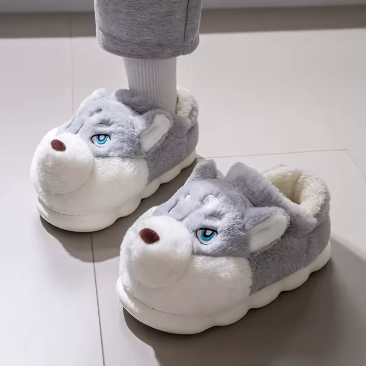 Pantuflas de Peluche con Diseño de Perro, Suaves y Cómodas
