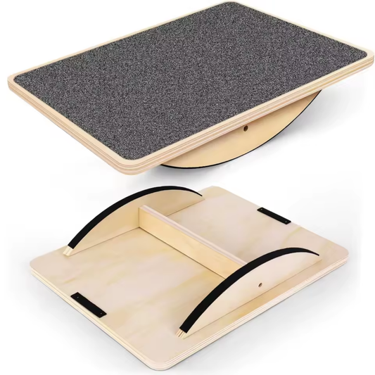 Planche d'Équilibre Bois Massif avec Surface Antidérapante - Marcherelle