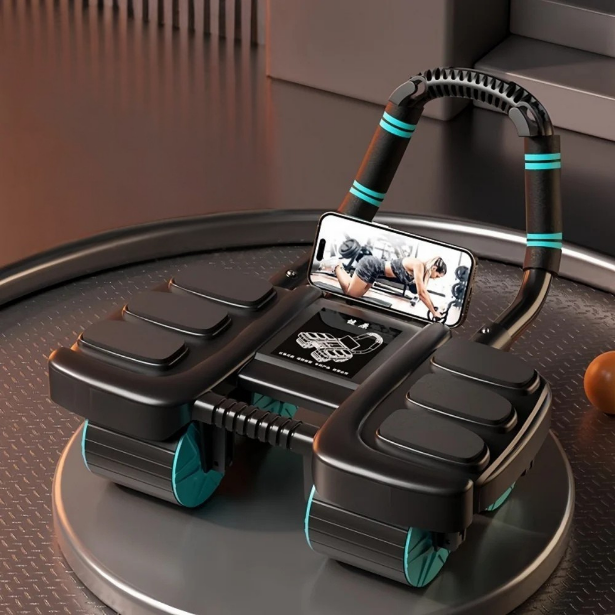 Rueda Abdominal con Rodillos y Rebote Automático