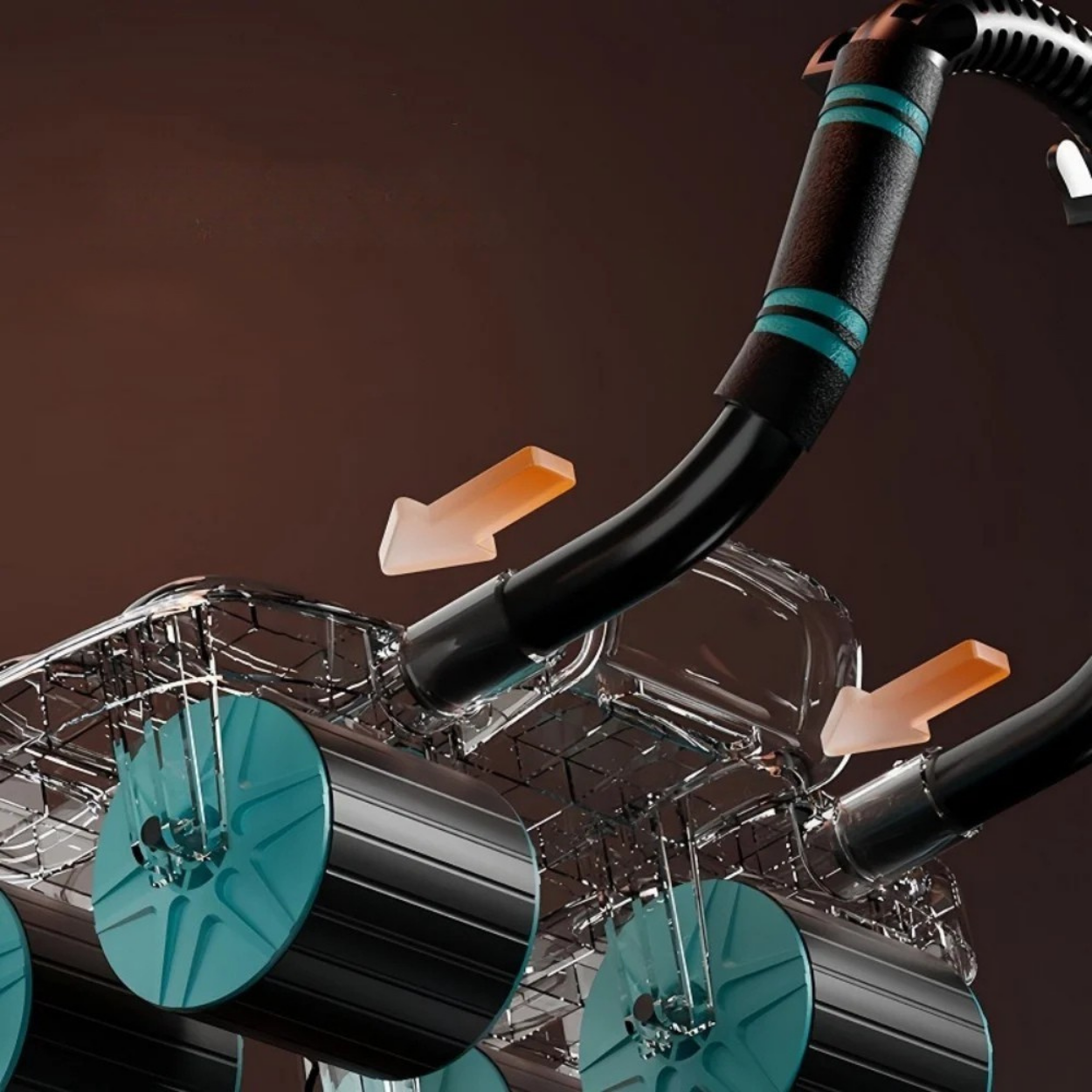 Rueda Abdominal con Rodillos y Rebote Automático