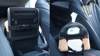 Reposabrazos para Coche con Perro, Papelera y Caja de Pañuelos