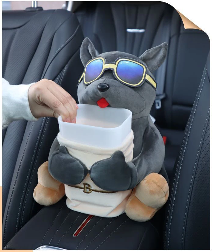 Reposabrazos para Coche con Perro, Papelera y Caja de Pañuelos
