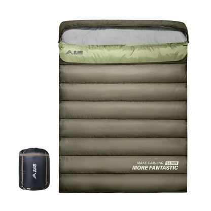 Saco de Dormir para 2 Personas 4 Estaciones Impermeable y Calefactor