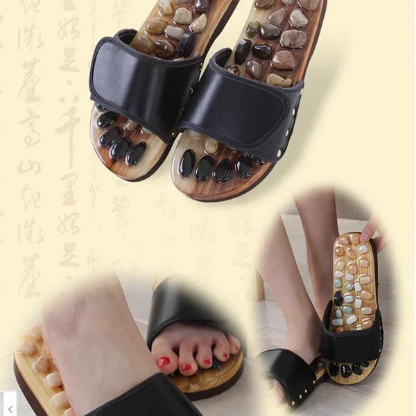 Sandalias de Masaje Plantar con Piedras de Río